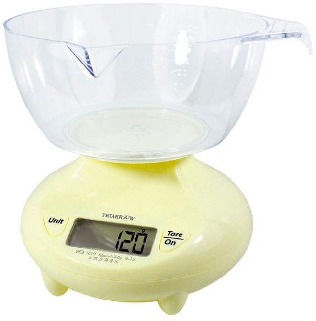 TRIARROW 三箭牌 電子料理秤, BEB-1010, 黃色, 1kg