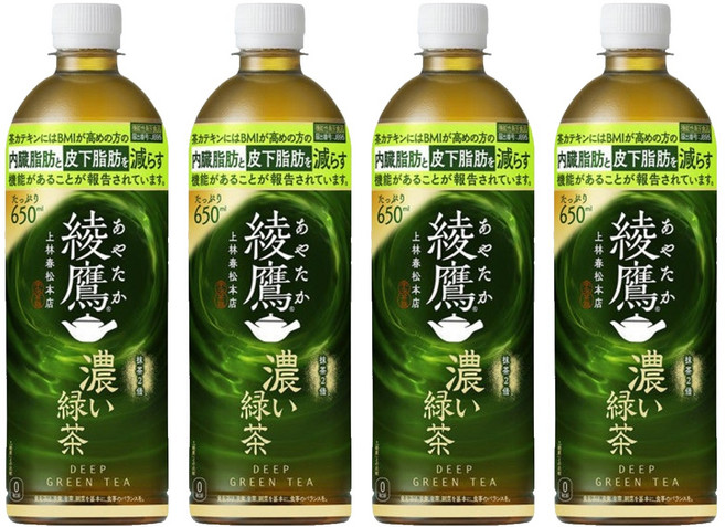 綾鷹 濃綠茶 無糖, 650ml, 4個