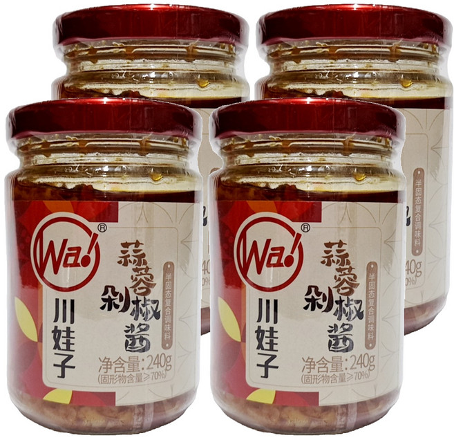 川娃子 蒜蓉剁椒醬, 240g, 4罐