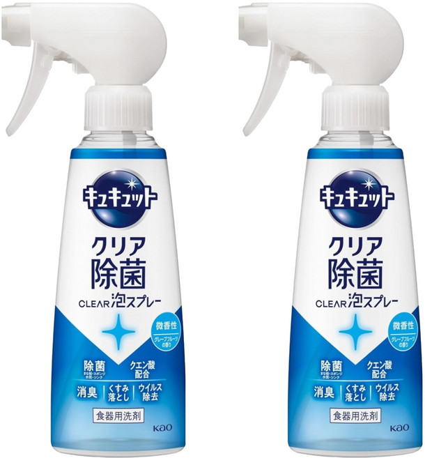 Kao 花王 Cucute 珂珂透 Cucute CLEAR 泡沫餐廚具洗碗精 葡萄柚香, 280ml, 2瓶