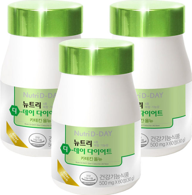 Nutri D-DAY 兒茶素輕盈機能美體錠, 60顆, 3罐