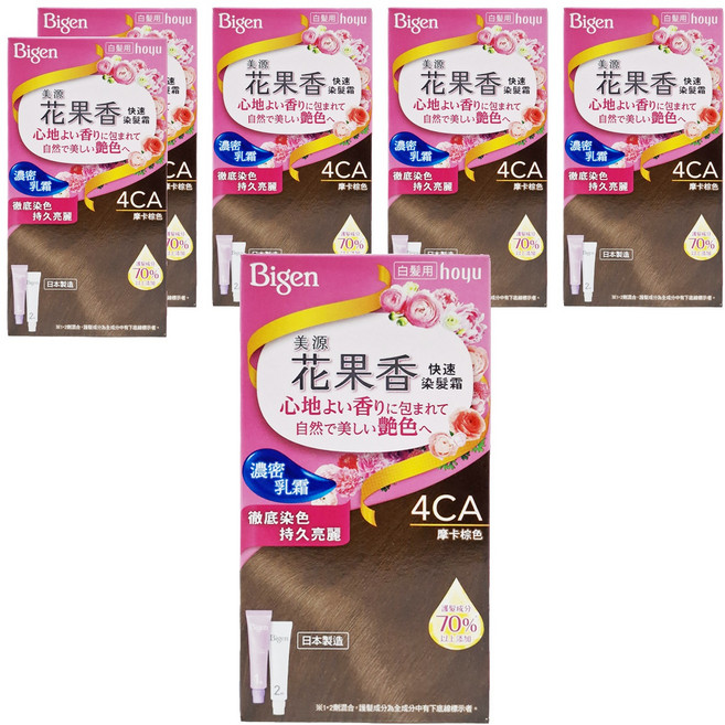 Bigen 美源 花果香快速染髮霜, 4CA摩卡棕色, 6盒