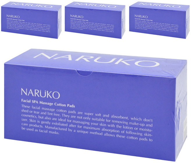NARUKO 牛爾 台灣公司貨 舒柔按摩化妝棉, 60入, 4盒