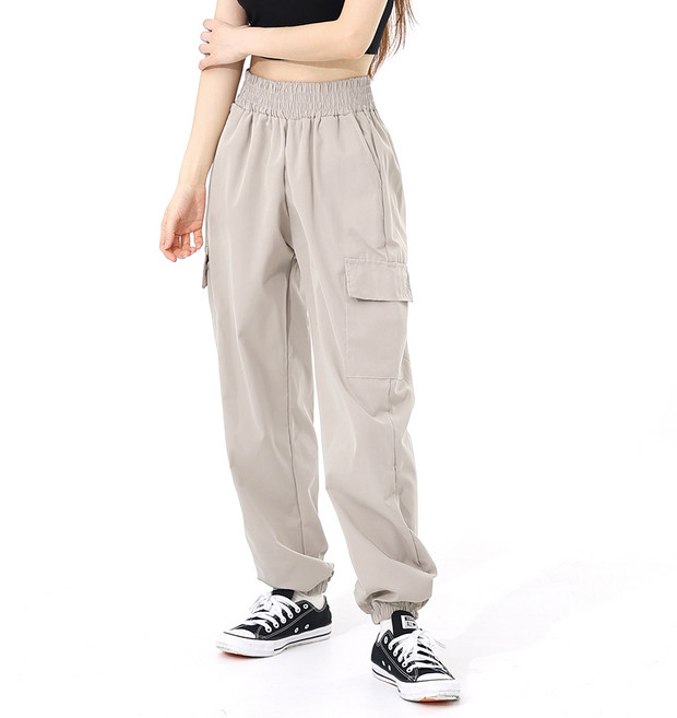 韓國 arua 女款鬆緊帶工裝束口褲 TR252