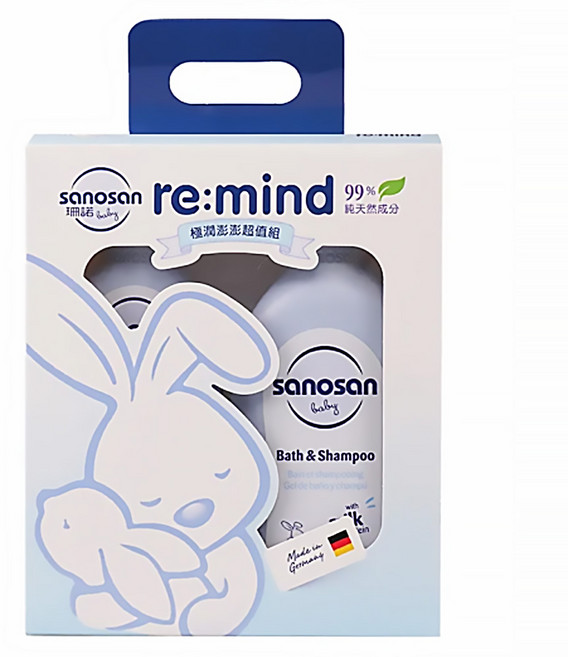 sanosan baby re:mind 極潤澎澎超值組 500ml+200ml, 1組