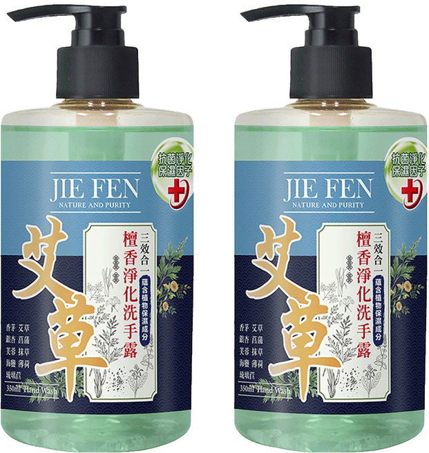Jie Fen 潔芬生活 艾草檀香洗手露, 350ml, 2瓶