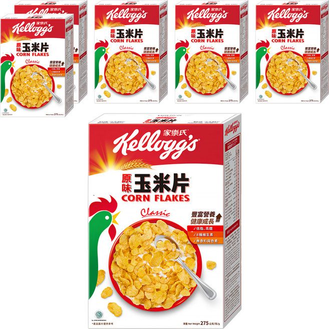 Kellogg's 家樂氏 CORN FLAKES 公雞玉米片 原味玉米片, 275g, 6盒