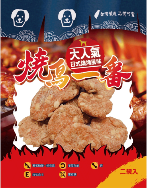 燒鳥一番 犬用零食, 低醣燕麥雞肉片, 160g, 1袋