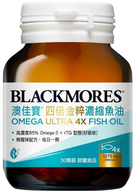 BLACKMORES 澳佳寶 四倍金粹濃縮深海魚油, 30顆, 2.1g, 1罐