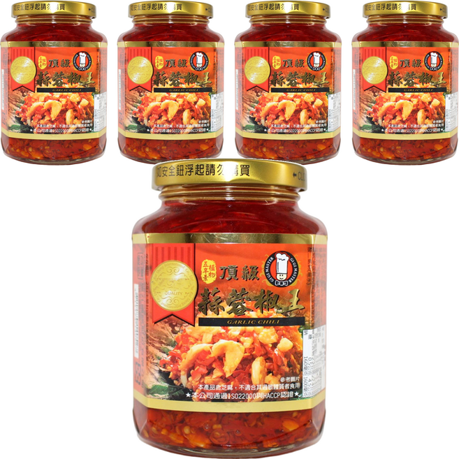 GI GI MASTER 特級廚師 頂級蒜蓉辣椒, 390g, 5罐