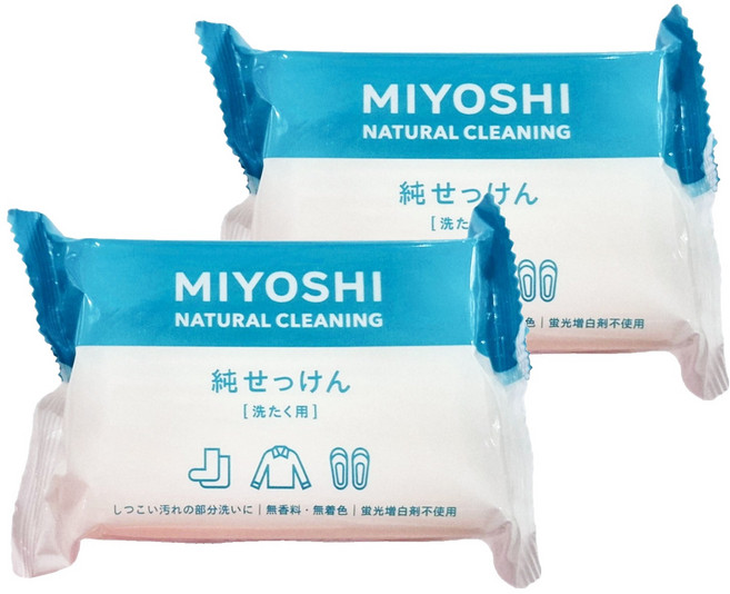 MIYOSHI 純洗衣去污皂, 190g, 2個