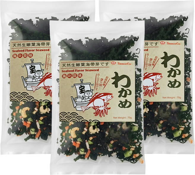 味榮 海太郎 海的珍味海帶芽, 70g, 3包