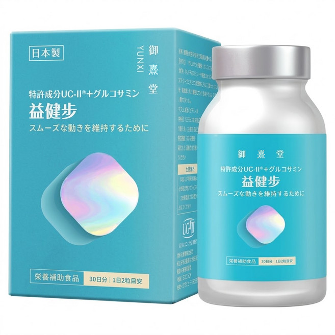 御熹堂 益健步 雞軟骨萃取專利UC-II+葡萄糖胺, 1罐, 60顆