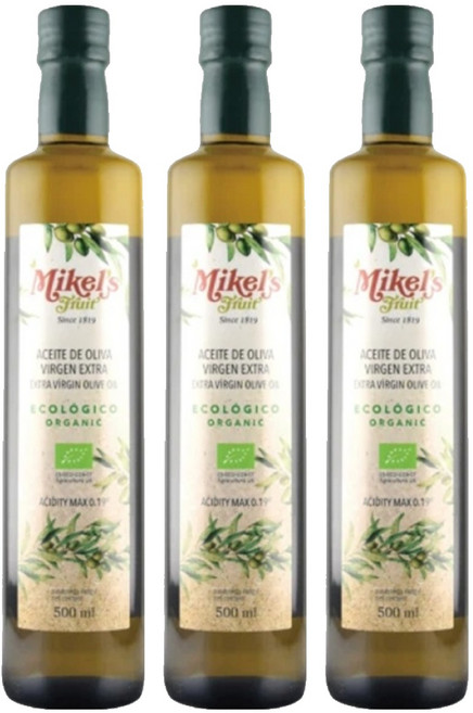 Mikel's Fruit 歐羅 西班牙歐羅有機第一道冷壓特級初榨橄欖油, 3瓶, 500ml