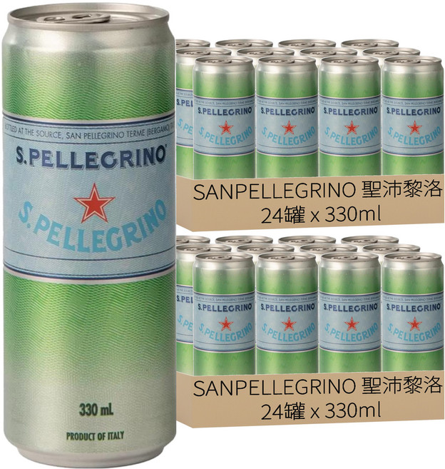 SANPELLEGRINO 聖沛黎洛 天然氣泡礦泉水, 48罐, 330ml