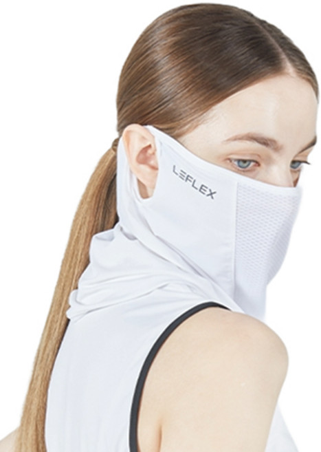 LEFLEX 穿戴式防曬運動涼感口罩, 白色, 1個