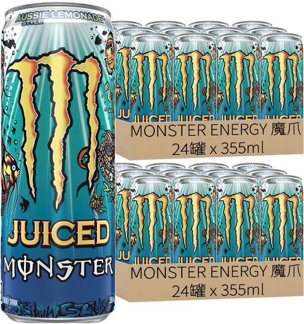MONSTER ENERGY 魔爪 Juiced Monster 澳式檸檬碳酸能量飲料, 355ml, 48罐