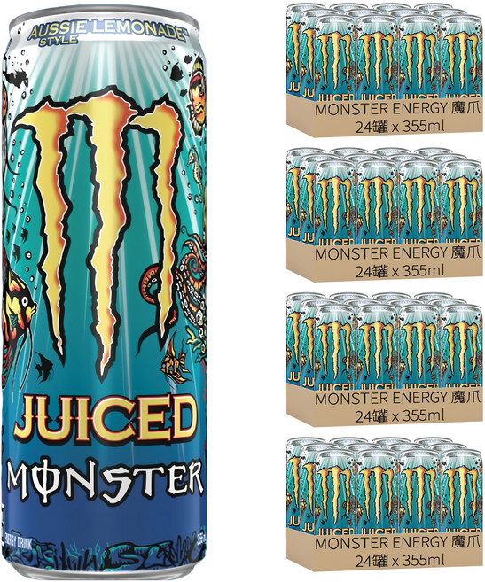 MONSTER ENERGY 魔爪 Juiced Monster 澳式檸檬碳酸能量飲料, 355ml, 96罐