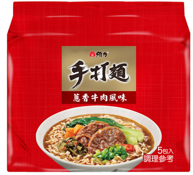 維力 手打麵 蔥香牛肉風味 80g, 5包