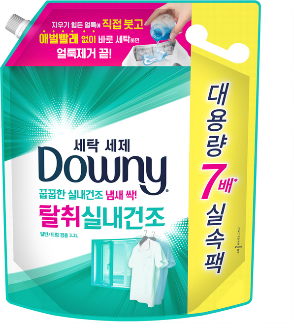 Downy 頂級除臭室內晾乾液體洗衣精補充包, 3.2L, 1個