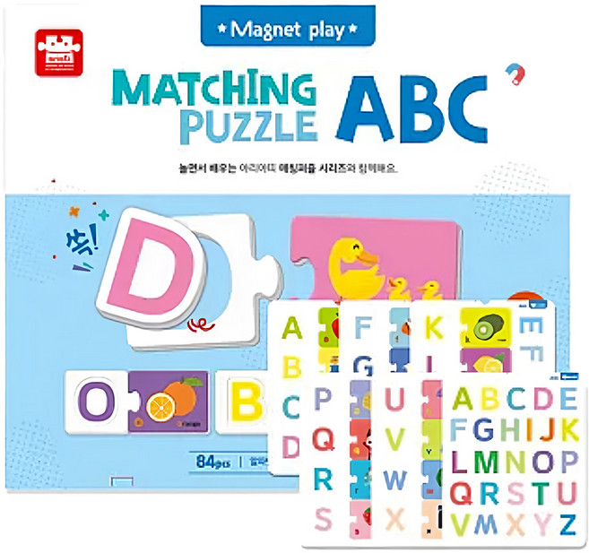 磁性拼圖書 ABC, 84片, 1本