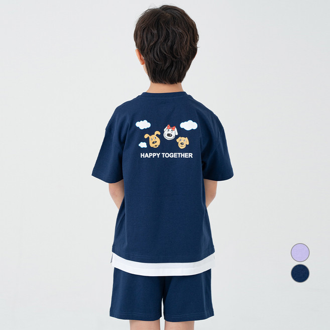 Lolly Tree 兒童短袖層次感T恤褲子套裝 SY