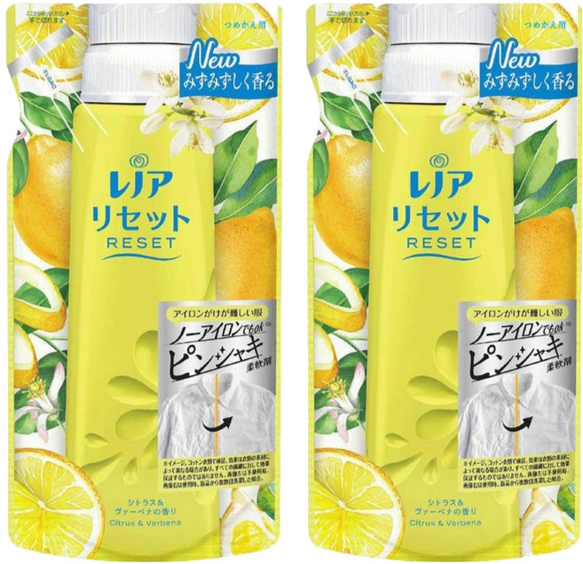 Lenor 蘭諾 日本原裝進口 衣物柔軟劑補充包 橙橘 + 馬鞭草, 480ml, 2袋