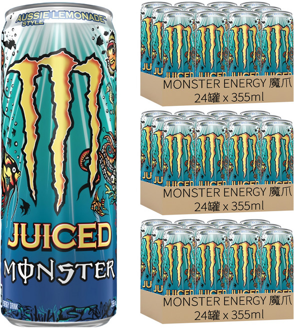 MONSTER ENERGY 魔爪 Juiced Monster 澳式檸檬碳酸能量飲料, 355ml, 72罐