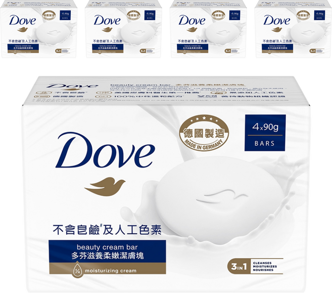 Dove 多芬 滋養柔嫩潔膚皂 4個, 360g, 5盒