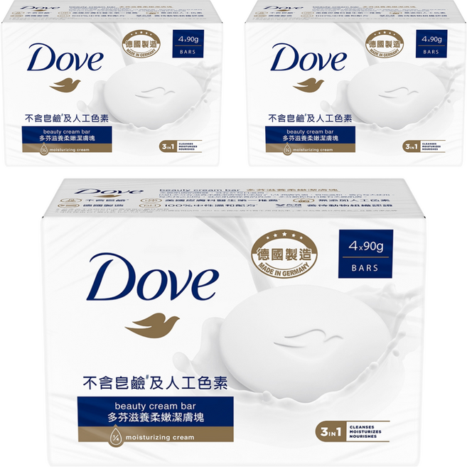 Dove 多芬 滋養柔嫩潔膚皂 4個, 360g, 3盒
