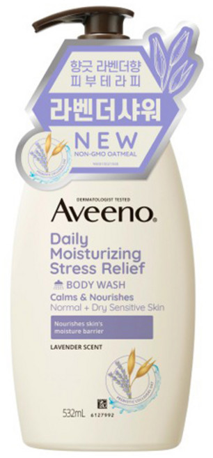 Aveeno 艾惟諾 香氛舒緩沐浴露, 薰衣草, 532ml, 1瓶