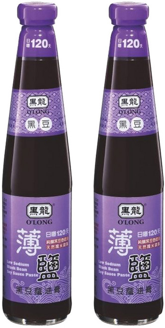 黑龍 薄鹽黑豆蔭油膏, 400ml, 2瓶