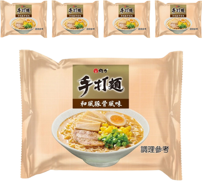 維力 手打麵 和風豚骨風味 80g, 5包