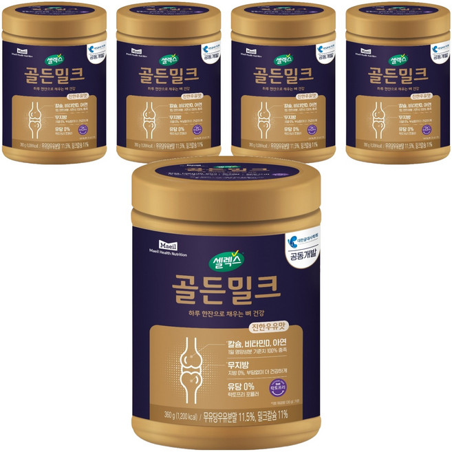 GOLDENMILK 每日乳業 成人骨骼保健方案, 360g, 5個