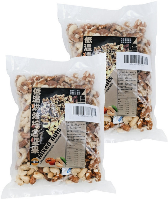 SUNFOOD 太禓食品 低溫烘焙綜合堅果 綜合3種口味, 600g, 2包