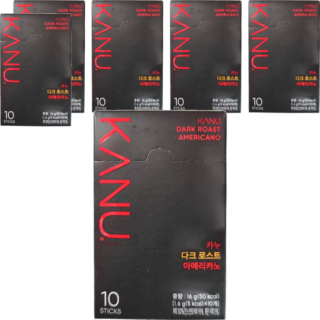 KANU 經典美式黑咖啡 深度烘焙, 1.6g, 10包, 6盒