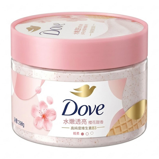 Dove 多芬 去角質身體磨砂膏 櫻花甜香, 298g, 1罐