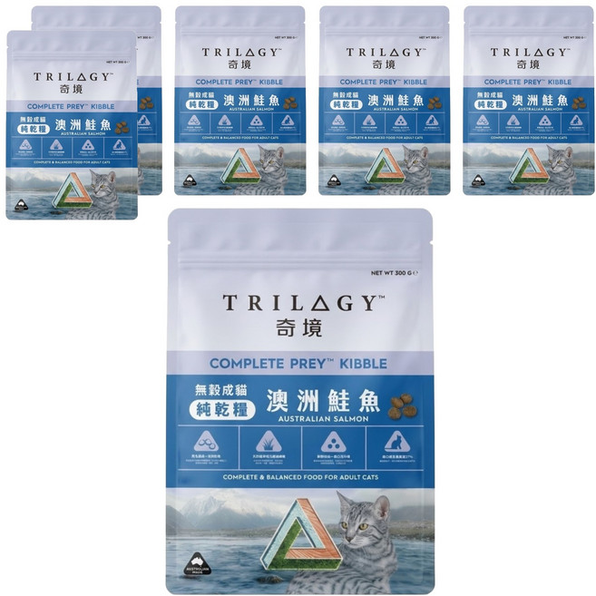 TRILOGY 奇境 成貓用 無穀純乾糧, 300g, 6包, 澳洲鮭魚
