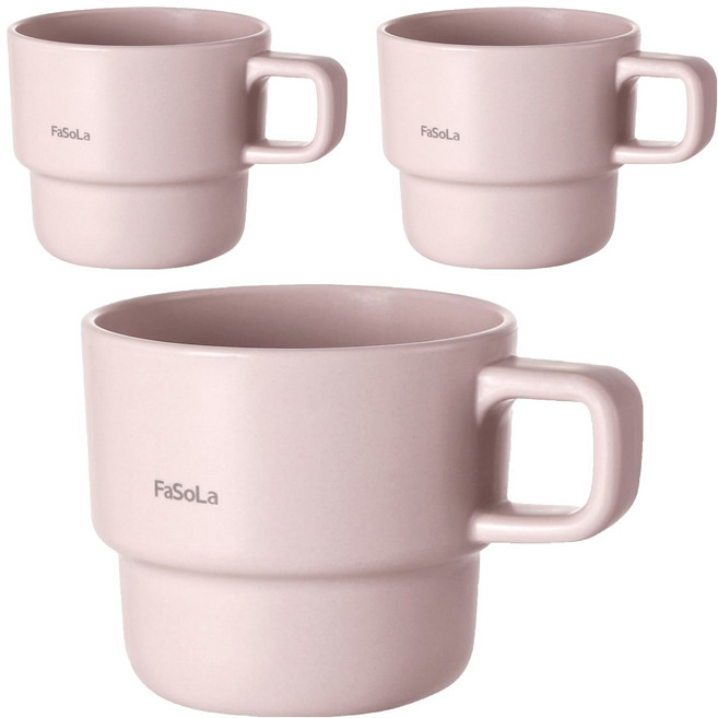 FaSoLa 淡雅系創意疊疊漱口杯 320ml, 粉色, 3個
