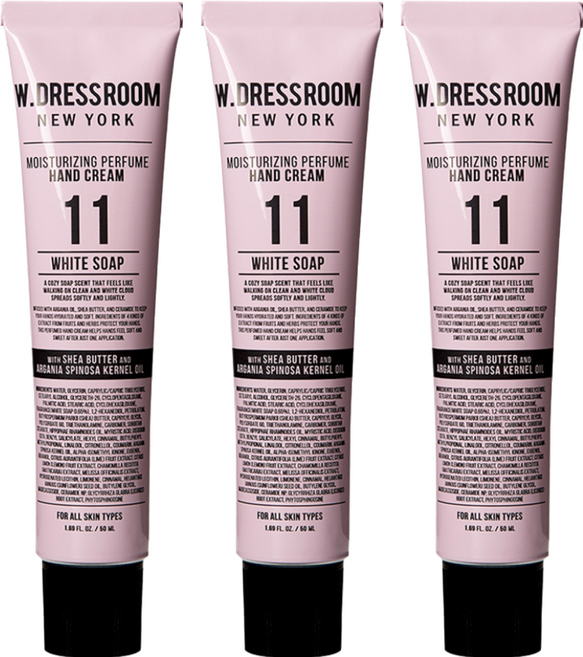 W.DRESSROOM 多麗絲 潤澤香水護手霜 No.11 純白皂香, 50ml, 3條