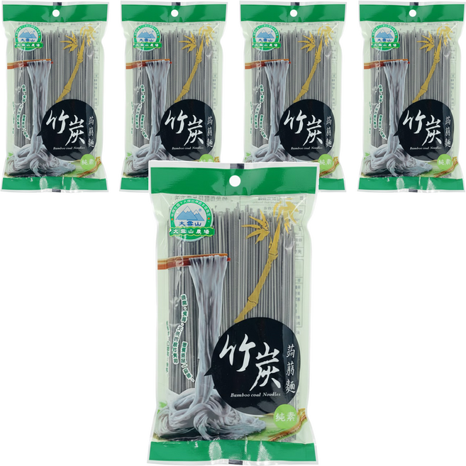 大雪山農場 竹炭蒟蒻麵, 250g, 5包