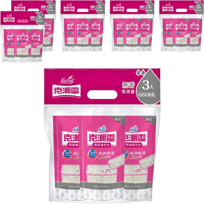 farcent 花仙子 克潮靈 環保除濕桶補充包 無香, 350g, 18個