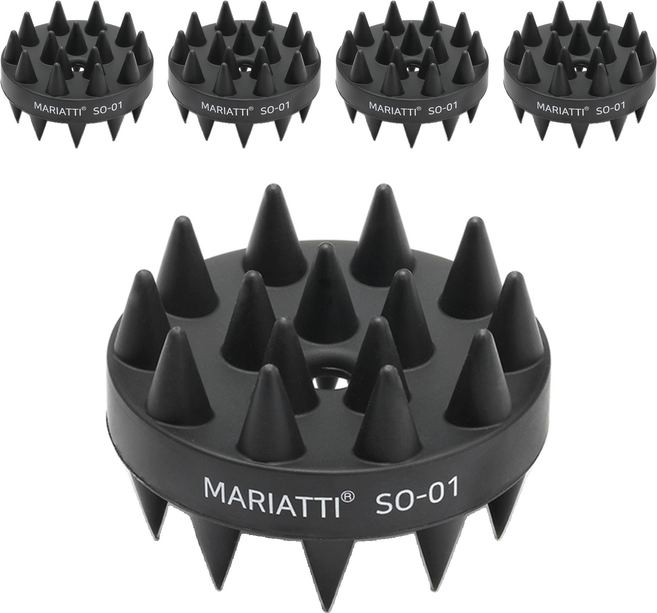 Mariatti 洗髮刷 頭皮按摩球, 黑色, 5個