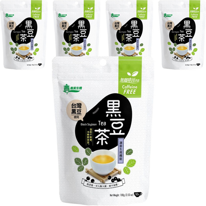義美生機 台灣黑豆茶, 10g, 10包, 5袋