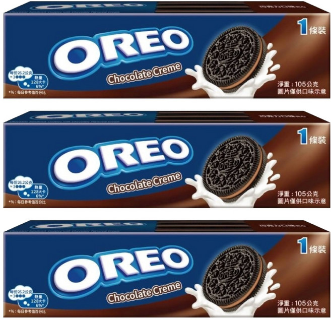 OREO 奧利奧 夾心餅乾 巧克力口味, 105g, 3盒