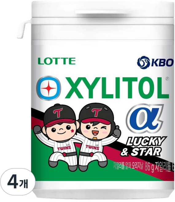 XYLITOL KBO Alpha 原味口香糖 LG Twins, 86g, 4個