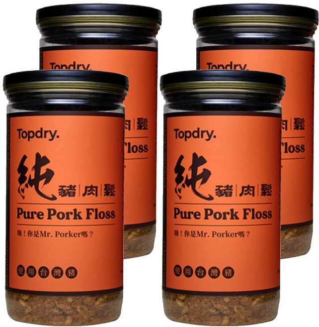 TOPDRY 頂級乾燥 純豬肉鬆, 120g, 4罐