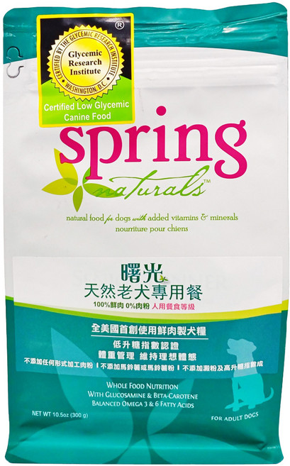 spring 曙光 天然犬餐食 老犬專用狗飼料, 雞肉, 300g, 1袋