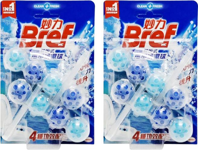 Bref 妙力 懸掛式馬桶清潔球 海洋香, 100g, 2組