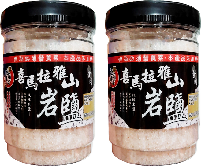 元泰碩宴 喜馬拉雅山食用岩鹽, 600g, 2罐
